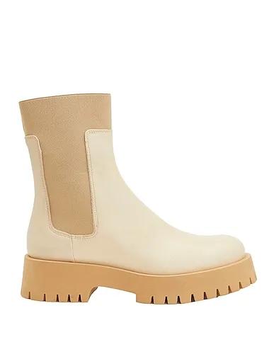 Beige Ankle boot LEATHER ANKLE BOOTS WITH SOCK DETAIL
