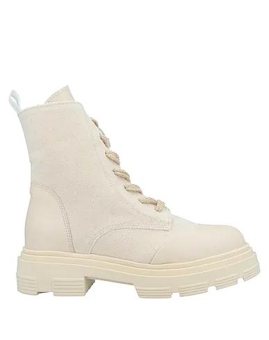 Beige Canvas Ankle boot