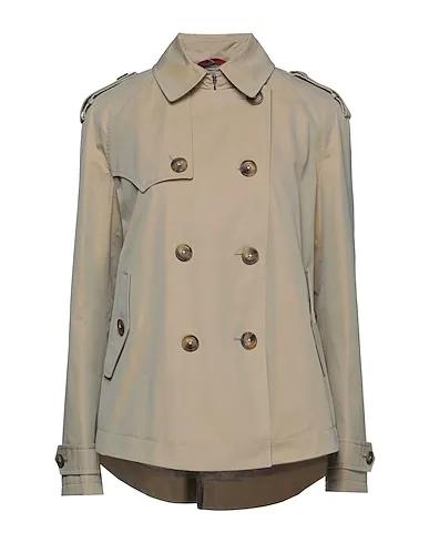 Beige Canvas Double breasted pea coat