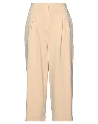 Beige Chenille Cropped pants & culottes