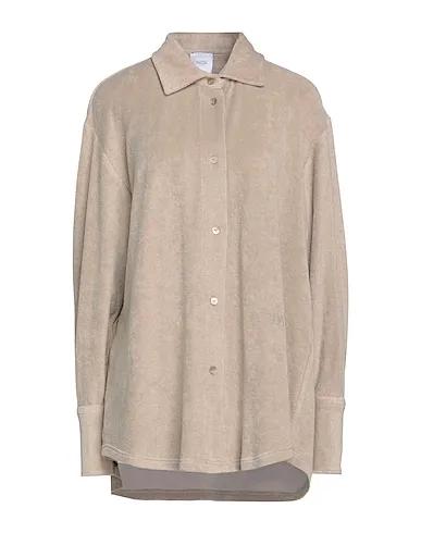 Beige Chenille Solid color shirts & blouses