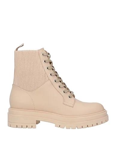 Beige Cotton twill Ankle boot