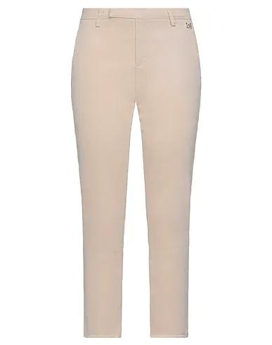 Beige Cotton twill Casual pants