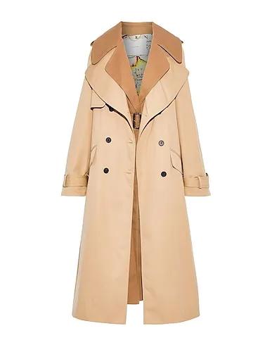 Beige Cotton twill Double breasted pea coat