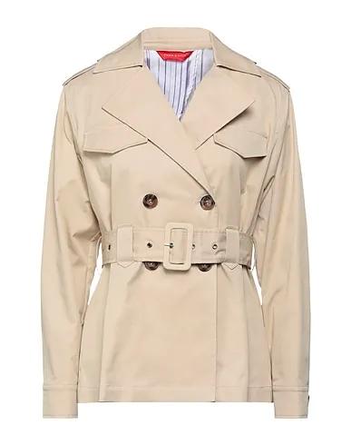 Beige Cotton twill Double breasted pea coat