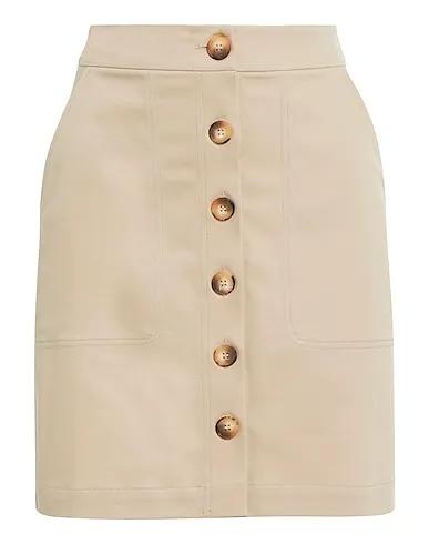 Beige Cotton twill Mini skirt