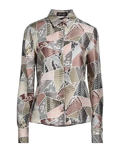 Beige Cotton twill Patterned shirts & blouses