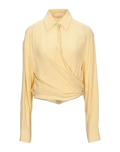 Beige Crêpe Solid color shirts & blouses