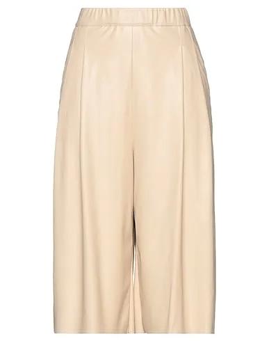 Beige Cropped pants & culottes