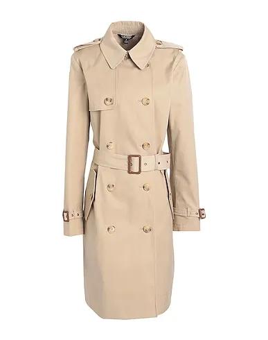Beige Double breasted pea coat DOUBLE-BREASTED COTTON-BLEND TRENCH COAT

