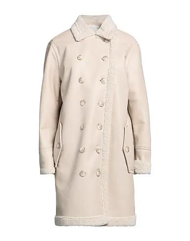 Beige Double breasted pea coat