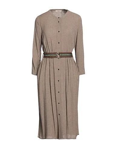 Beige Flannel Midi dress