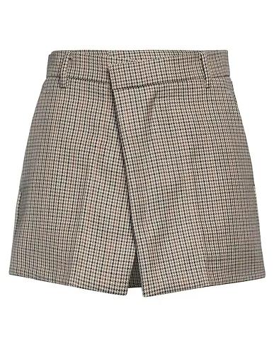 Beige Flannel Mini skirt