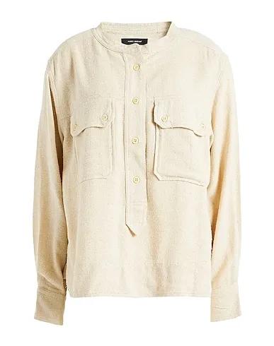 Beige Flannel Silk shirts & blouses