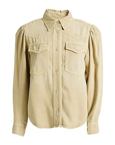 Beige Gabardine Solid color shirts & blouses