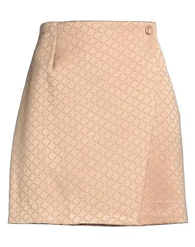 Beige Jacquard Mini skirt