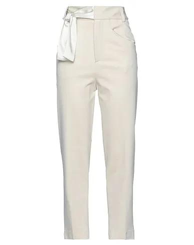 Beige Jersey Cropped pants & culottes