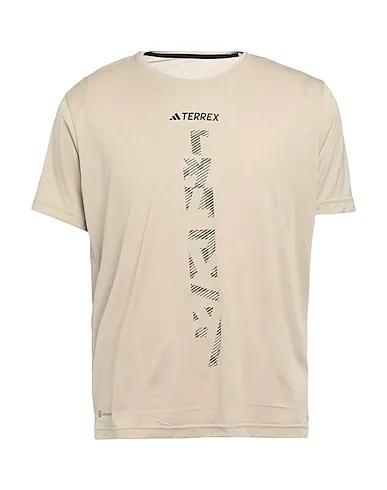 Beige Jersey T-shirt TERREX AGRAVIC TRAIL RUNNING T-SHIRT
