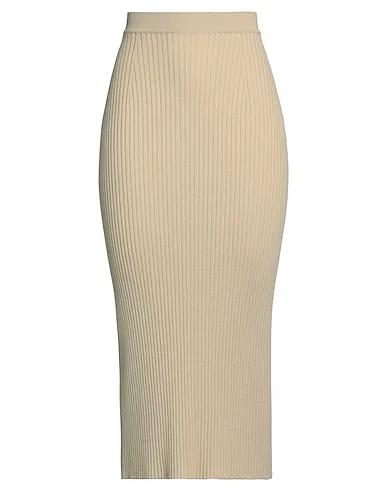 Beige Knitted Midi skirt