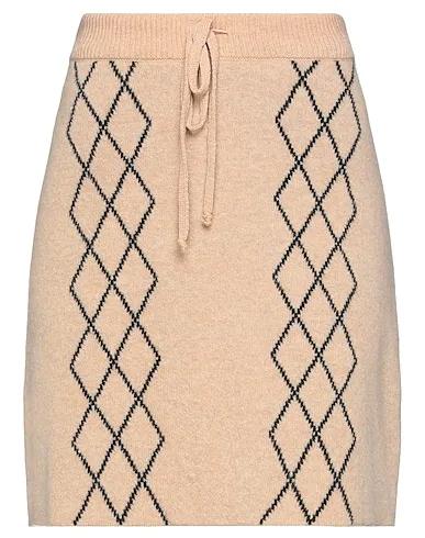 Beige Knitted Midi skirt