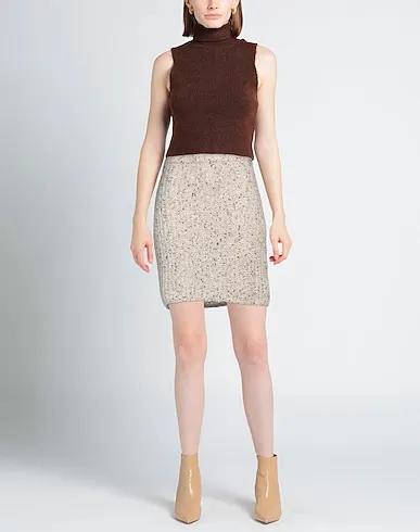 Beige Knitted Mini skirt