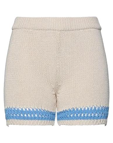 Beige Knitted Shorts & Bermuda