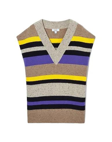 Beige Knitted Sleeveless sweater