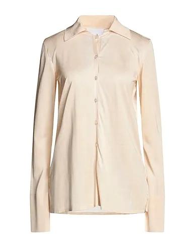 Beige Knitted Solid color shirts & blouses