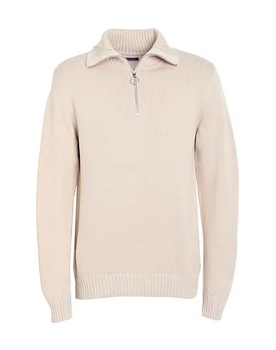 Beige Knitted Sweater with zip