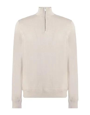 Beige Knitted Sweater with zip