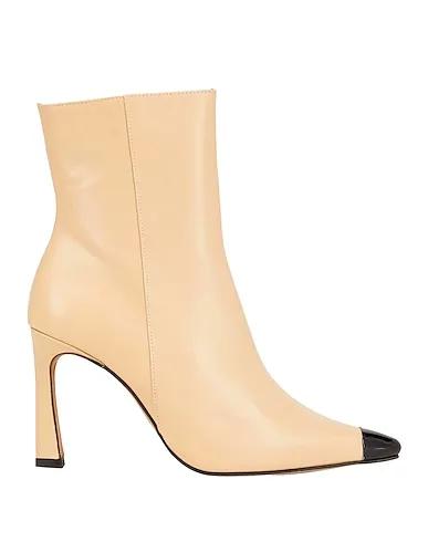 Beige Leather Ankle boot LEATHER POINTY DETAIL ANKLE BOOT
