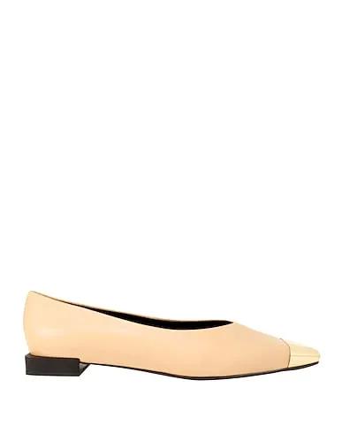 Beige Leather Ballet flats LEATHER POINTY DETAIL BALLET
