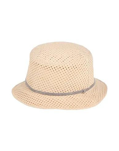 Beige Leather Hat