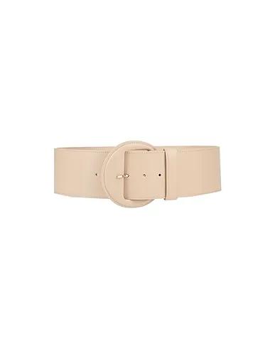 Beige Leather High-waist belt