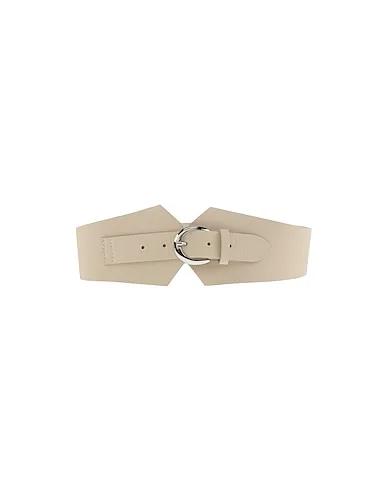Beige Leather High-waist belt
