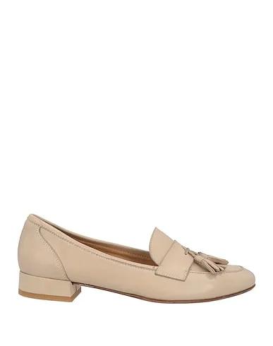 Beige Leather Loafers