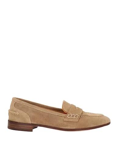 Beige Leather Loafers