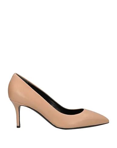 Beige Leather Pump