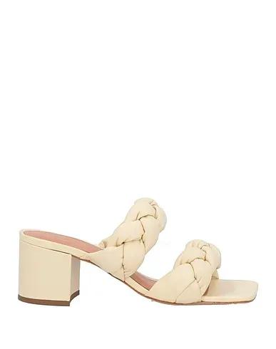 Beige Leather Sandals