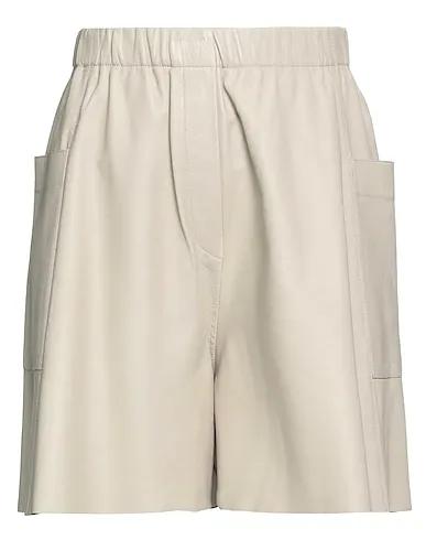 Beige Leather Shorts & Bermuda