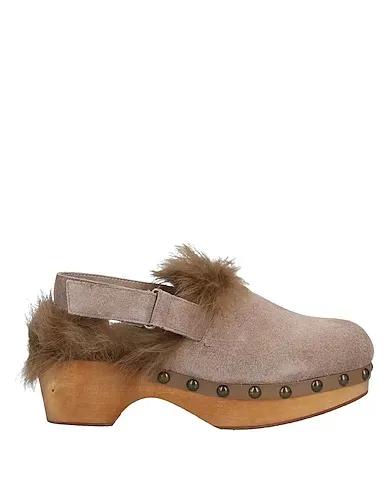 Beige Mules and clogs