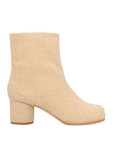 Beige Plain weave Ankle boot
