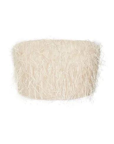 Beige Plain weave Crop top EMBELLISHED CROP TOP
