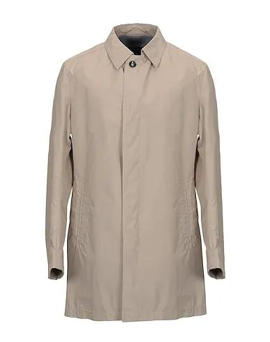 Beige Plain weave Full-length jacket