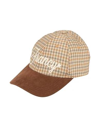Beige Plain weave Hat