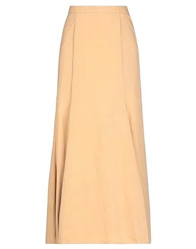 Beige Plain weave Maxi Skirts