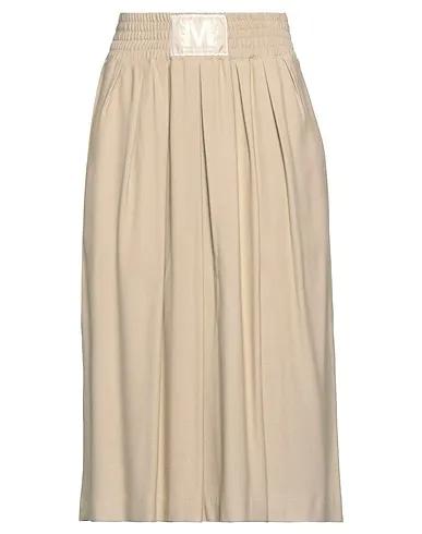 Beige Plain weave Midi skirt