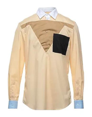 Beige Plain weave Patterned shirt