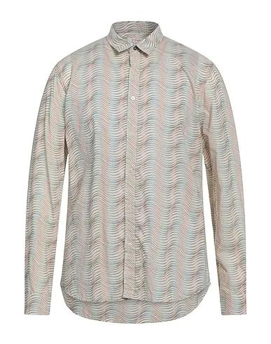 Beige Plain weave Patterned shirt