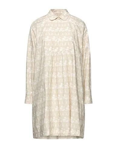 Beige Plain weave Short dress